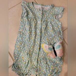Carter's Mint Green Butterfly Print Romper